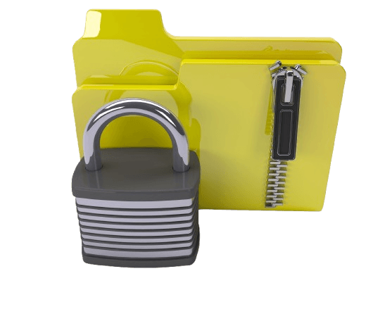 Locked folder illustration representing data ownership