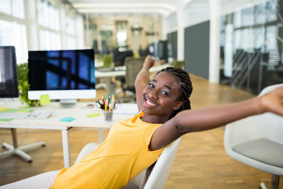 This is a picture of a happy customer - BizEdge blog - 6 Best Employee Perks For Your Company (Highly Recommended)