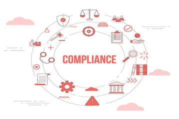 compliance concept with icon set template banner and circle round shape vector illustration - payroll and compliance - BizEdge Blog