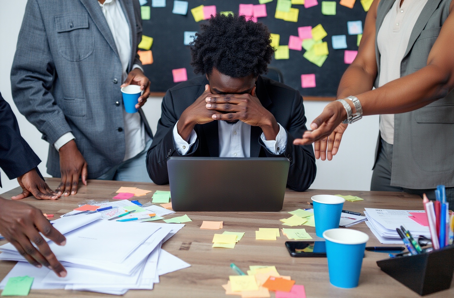 The picture of an overwhelmed colleague- How to Identify a Toxic Workplace- BizEdge post