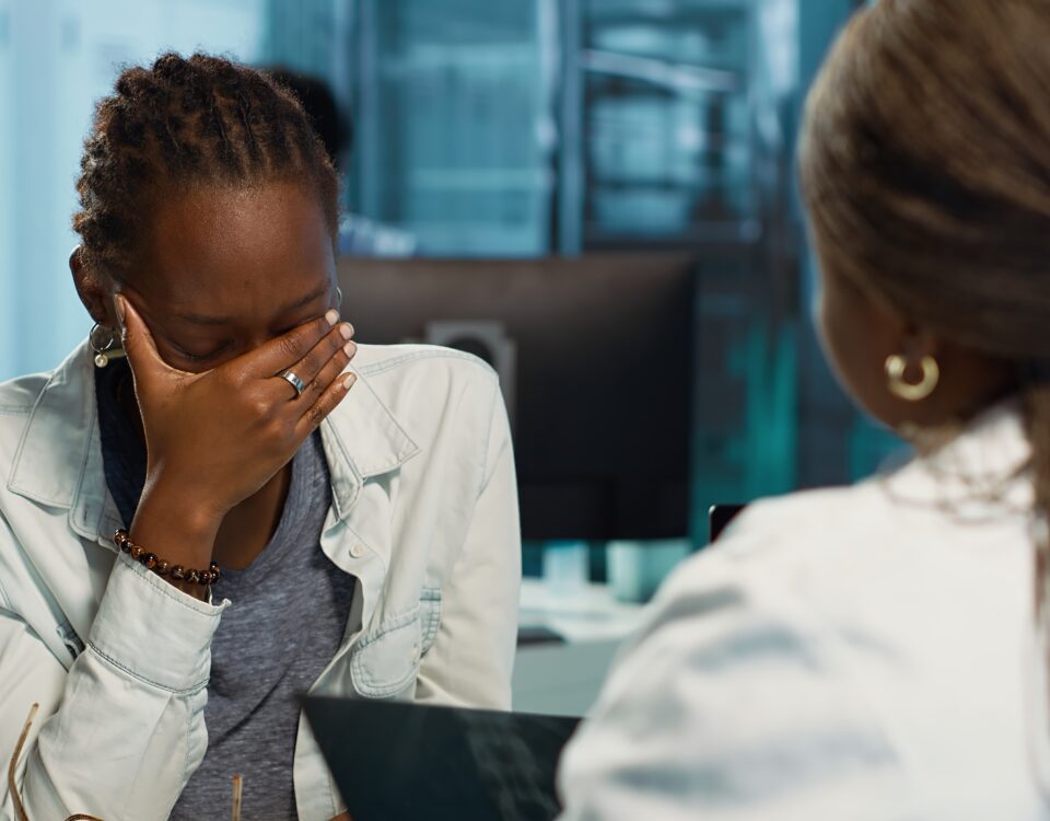 A woman looking worried - failed internal promotions- BizEdge blog