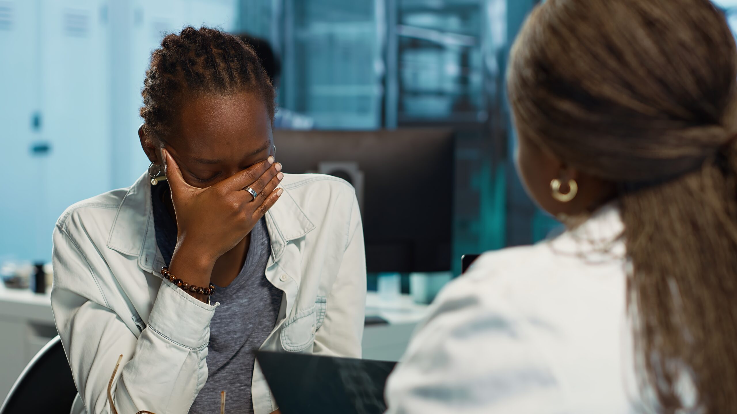 A woman looking worried - failed internal promotions- BizEdge blog