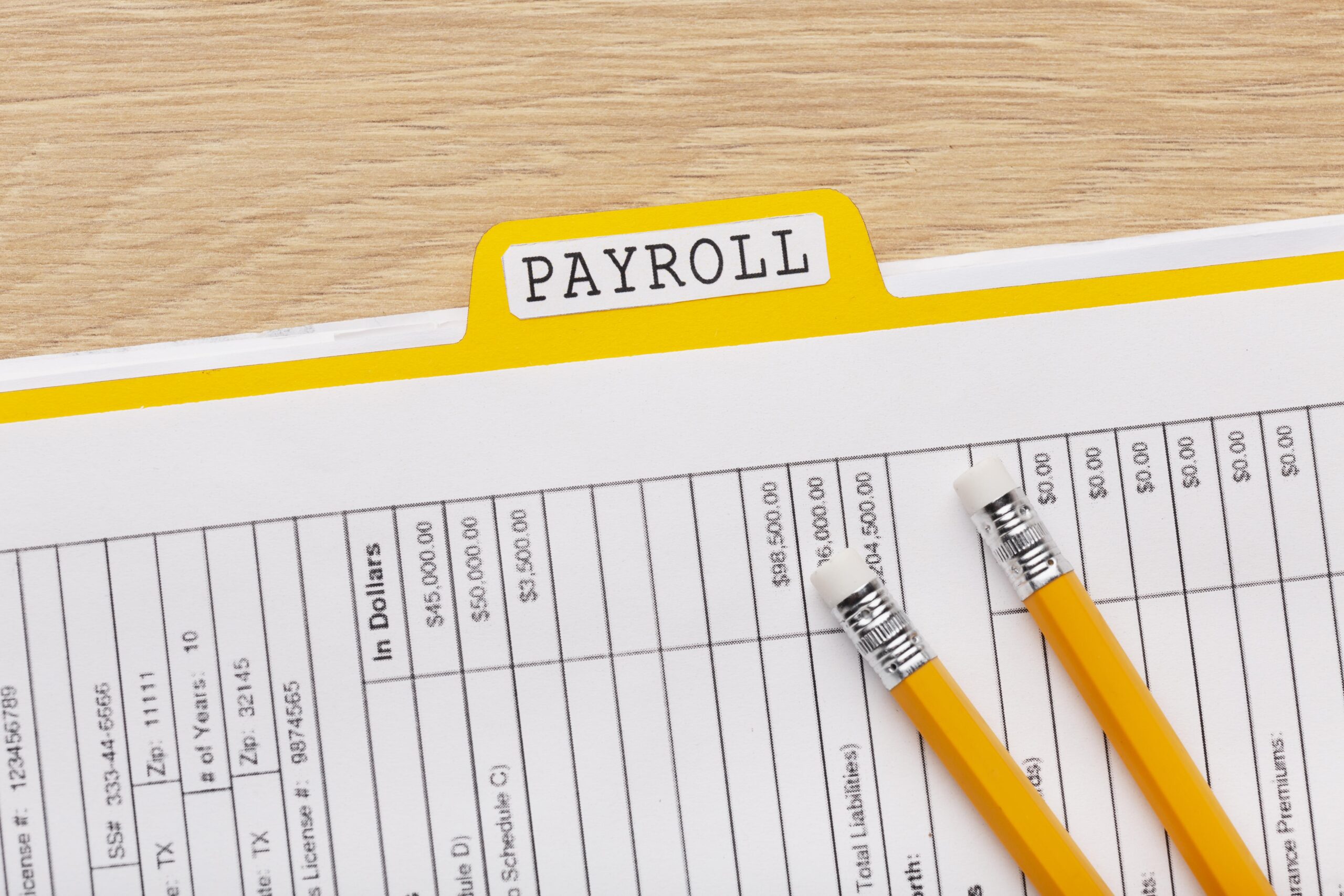 a picture of a payslip with a pen - payroll reconciliation - BizEdge blog