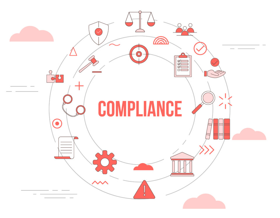 ompliance concept with icon set template banner and circle round shape vector illustration - payroll and compliance - BizEdge Blog