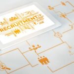 Recruitment on a tab with human networking at the background - Applicant Tracking Software